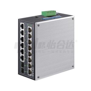 Univerzális ipari kapcsoló gigabit ethernet hálózati menedzsment 16 port 10/100/1000m fém tok port típus rj45 sfp