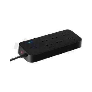 Bikák usb interfész sor dugó vezérlő kapcsoló anti-surge típus dupla sor 6 pozíció 5 lyuk túlterhelés elleni védelem fekete vezetékes